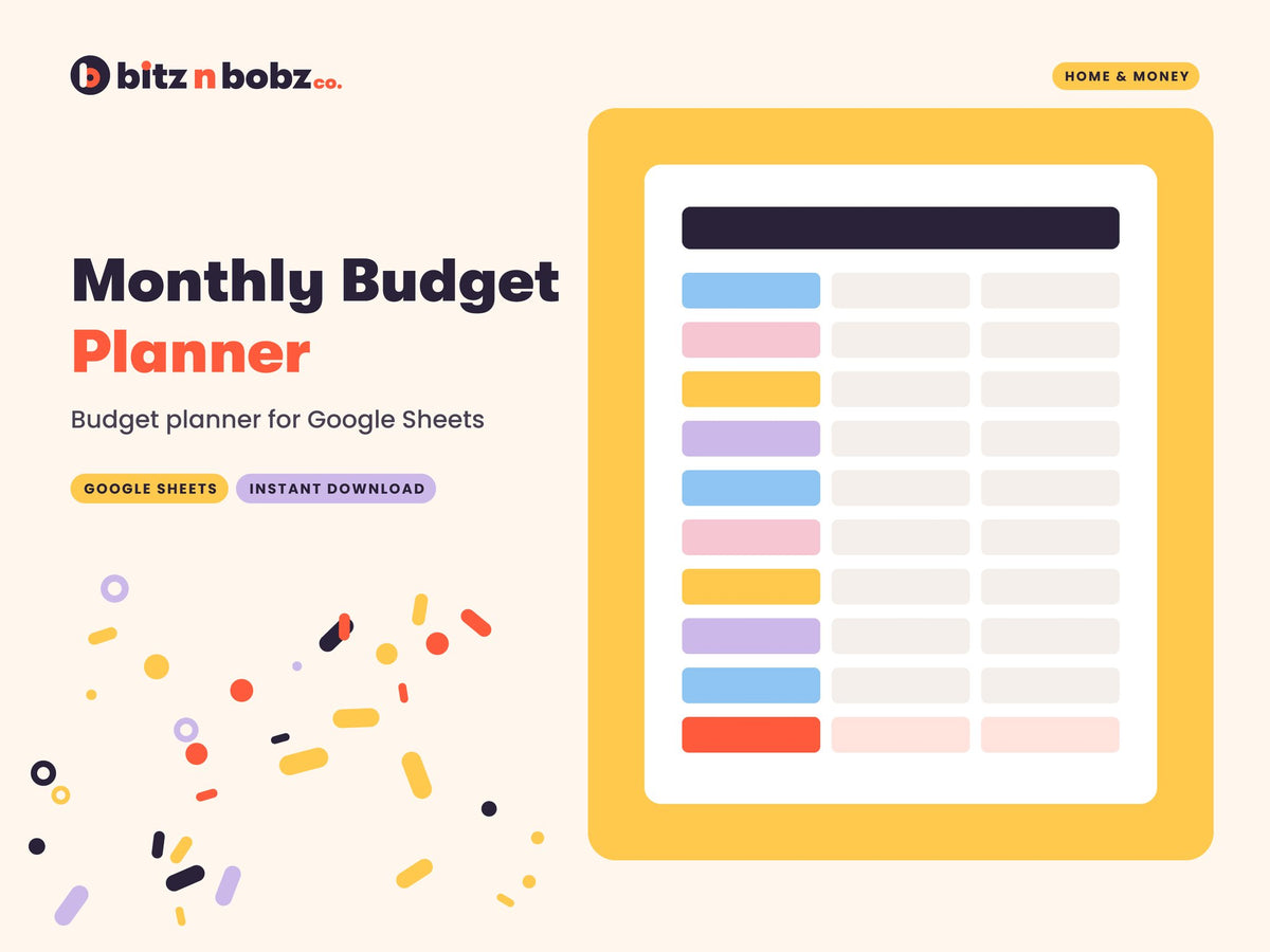Simple Budget Planner monthly budget spreadsheet